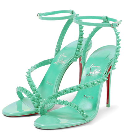 Shop Christian Louboutin Mafaldina Spikes 100 Leather Sandals In Detox