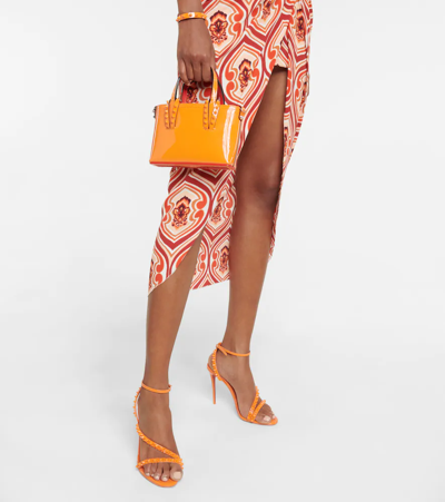 Christian Louboutin Mafaldina Spikes 100 Leather Sandals In Papaya