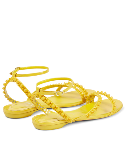 Christian Louboutin Mafaldina Spikes Leather Sandals In Sol