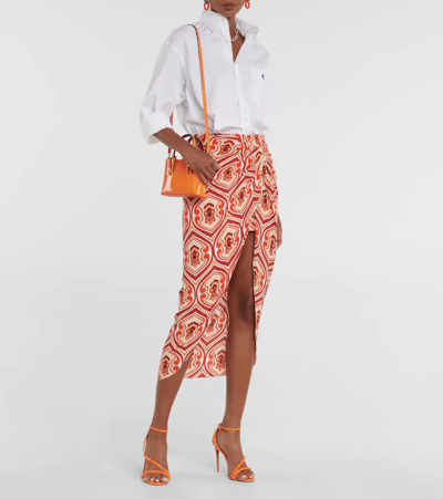 Christian Louboutin Cabata Nano Patent Leather Tote Bag In Papaya