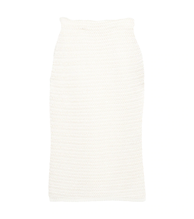 Dorothee Schumacher Modern Crochet Pencil Skirt Off White