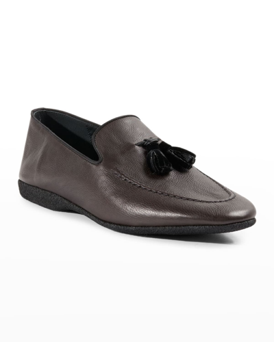 Shop Paul Stuart Men's Tassel Leather Slip-on Shoes In Black