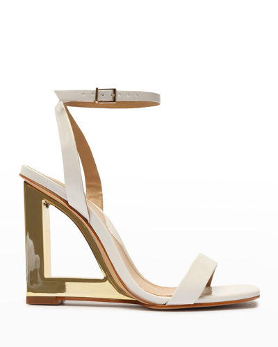 Shop Schutz Filipa Metallic-heel Sandals In White