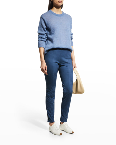 Shop Max Mara Brera Cropped Skinny Pants In Avio