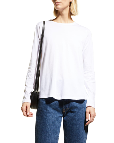 Shop Eileen Fisher Long-sleeve Crewneck Tee In White