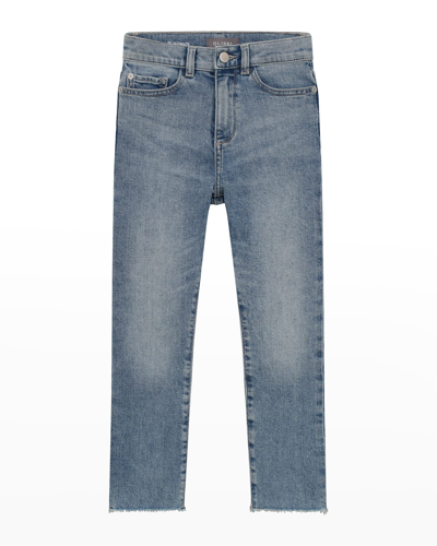 Shop Dl Premium Denim Girl's Emie Straight-leg Denim Jeans In Glacier
