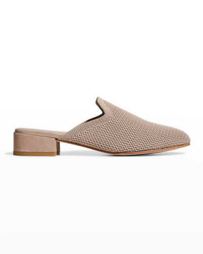 Shop Eileen Fisher Betsy Knit Loafer Mules In Taupe