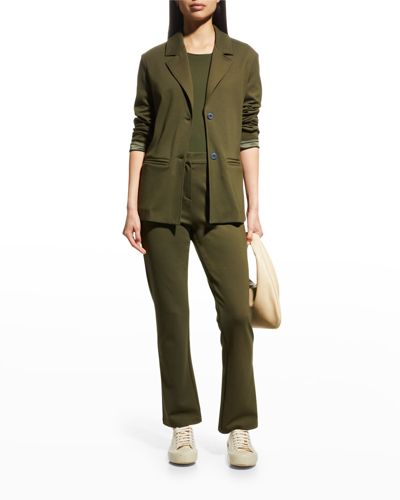 Shop Max Mara Ariano Cropped Straight-leg Pants In Olive Green