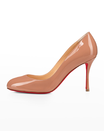 Shop Christian Louboutin Dolly Patent Red Sole Pumps In Nude
