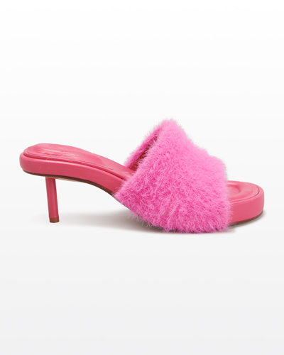 Shop Jacquemus Les Mules Argilla Kitten-heel Sandals In Pink
