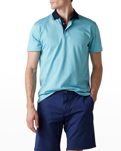 Shop Rodd & Gunn Men's Stanley Point Jacquard Polo Shirt In Turquoise