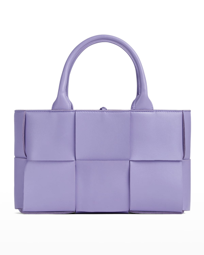 Shop Bottega Veneta Arco Mini Intrecciato Napa Top-handle Bag In 4214 Wisteria-sil