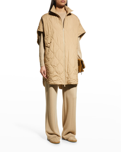 Shop Max Mara Odino Quilted Zip-front Jacket In Albino