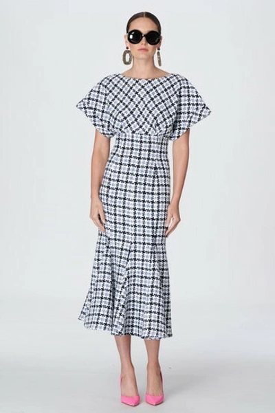 Shop Carolina Herrera Cotton And Wool Blend Midi Dress