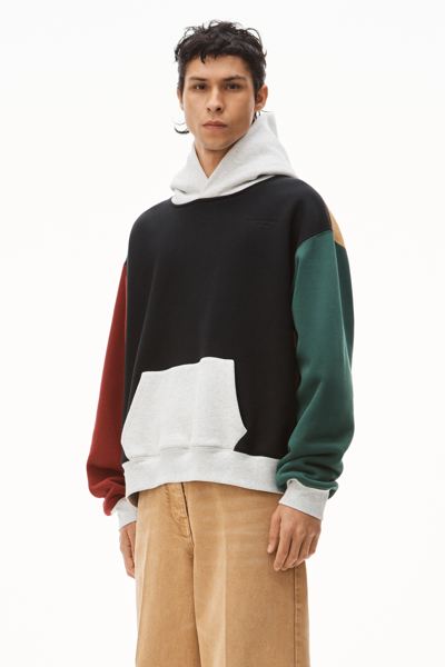 Shop Alexander Wang Colorblock Hoodie In Terry In Black Multi