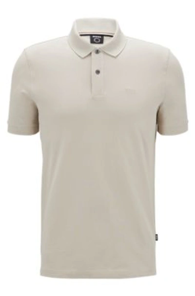 Shop Hugo Boss Cotton Polo Shirt With Embroidered Logo In White