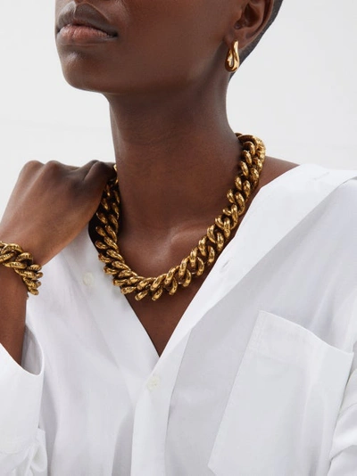 Balenciaga Logo-engraved Chunky Chain Necklace In Gold | ModeSens