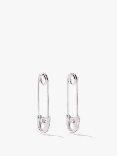 Balenciaga Safety Pin Sterling-silver Earrings | ModeSens