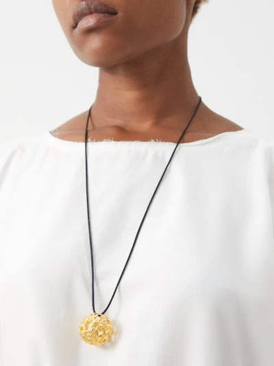 ALIA BIN OMAIR EQUILIBRIUM GOLD-PLATED PENDANT CORD NECKLACE 