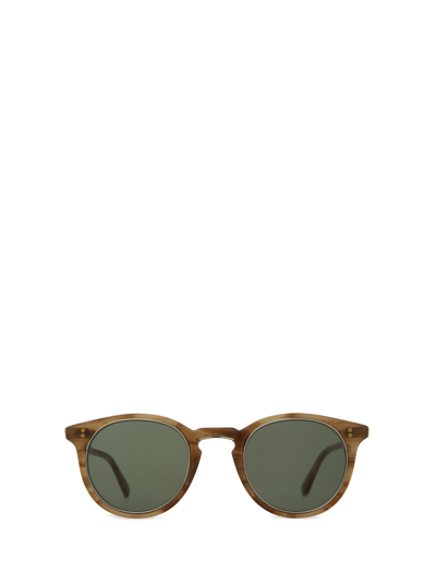 Shop Mr Leight Mr. Leight Sunglasses In Patchouli - 12k White Gold / Green