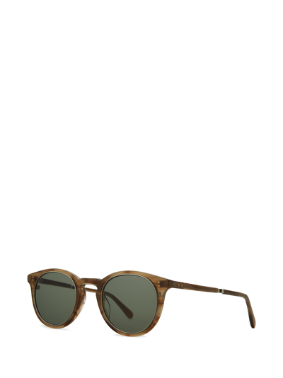 Shop Mr Leight Mr. Leight Sunglasses In Patchouli - 12k White Gold / Green