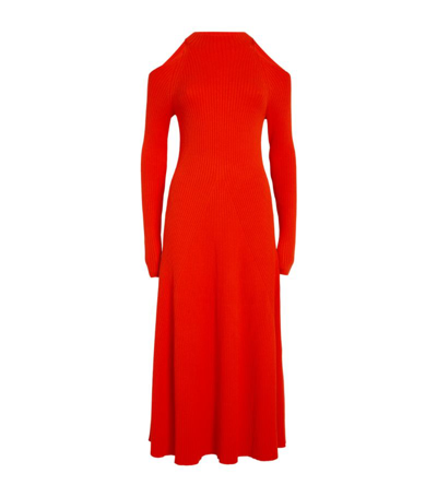 Shop A.w.a.k.e. Knitted Midi Dress In Red