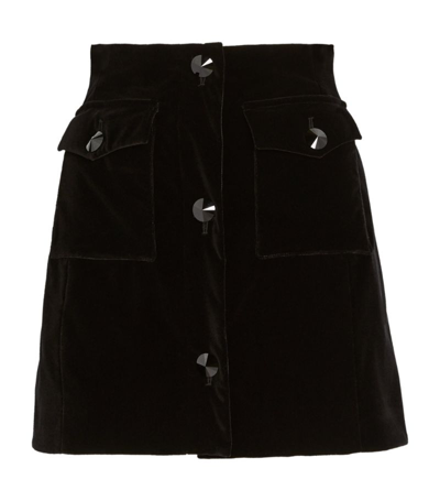 Shop Alessandra Rich Velvet Mini Skirt In Black