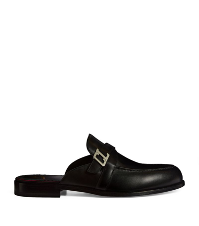 Shop Christian Louboutin Muloman Leather Slippers In Black