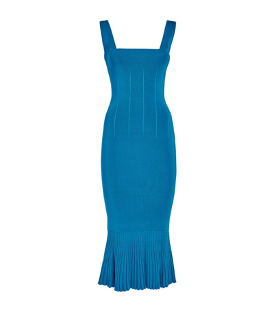 Shop Galvan Atlanta Sleeveless Midi Dress In Blue