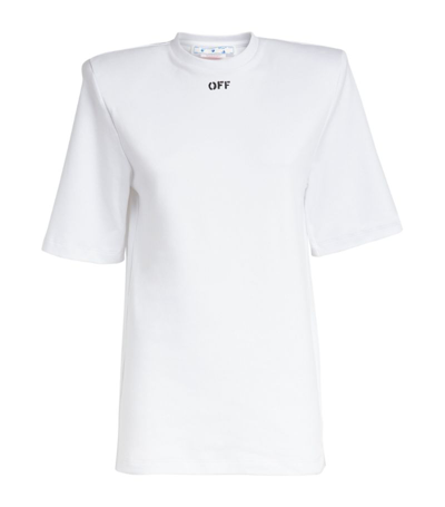 Shop Off-white Shoulder-pad Logo T-shirt In White