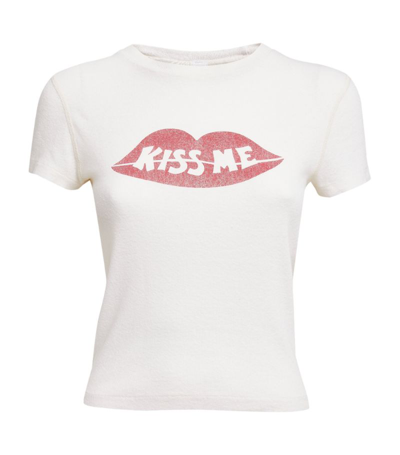 Shop Re/done Kiss Me Graphic T-shirt In White