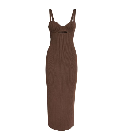 Shop Magda Butrym Strappy Midi Dress In Brown