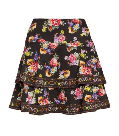 Shop Alice And Olivia Alice + Olivia Tiered Marvis Mini Skirt In Multi