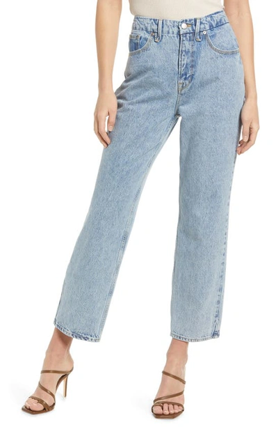 Shop Good American Good '90s Duster Crop Straight Leg Jeans In Indigo101