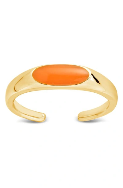 Shop Sterling Forever Sterling Silver Enamel Open Ring In Marigold/gold