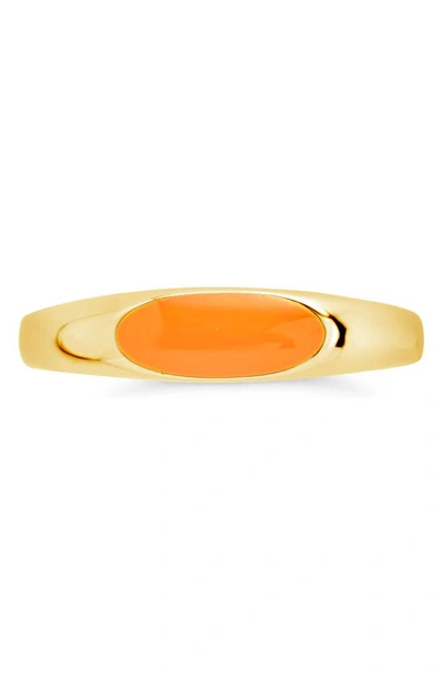 Shop Sterling Forever Sterling Silver Enamel Open Ring In Marigold/gold