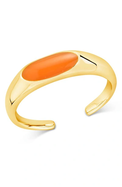 Shop Sterling Forever Sterling Silver Enamel Open Ring In Marigold/gold