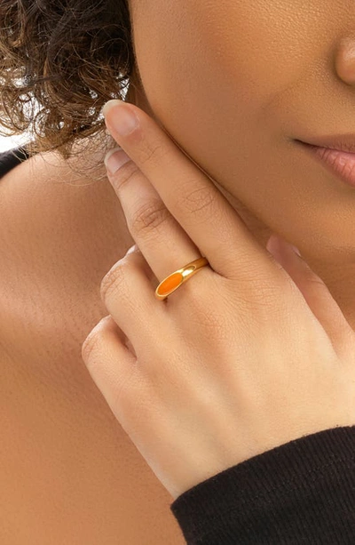 Shop Sterling Forever Sterling Silver Enamel Open Ring In Marigold/gold