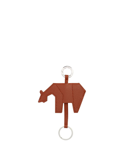 Shop Zanellato Auros Animal Shaped Key Ring In Brown