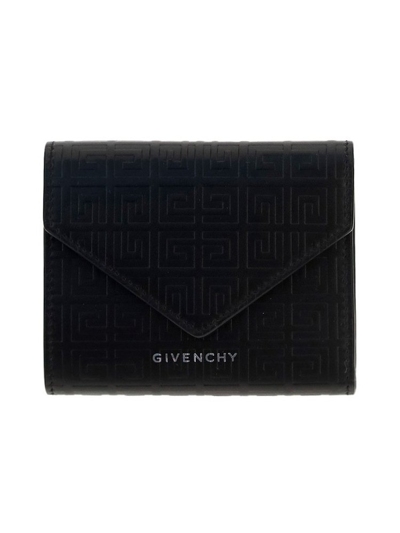 Shop Givenchy 4g Motif Trifold Wallet In Black