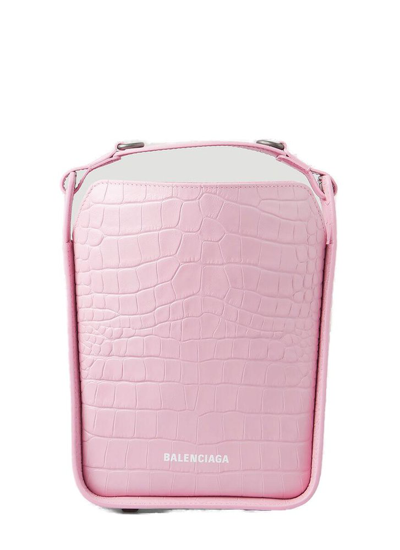 Shop Balenciaga Logo Printed Tote Bag In Pink