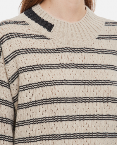 Shop Moncler Wool Sweater In Beige