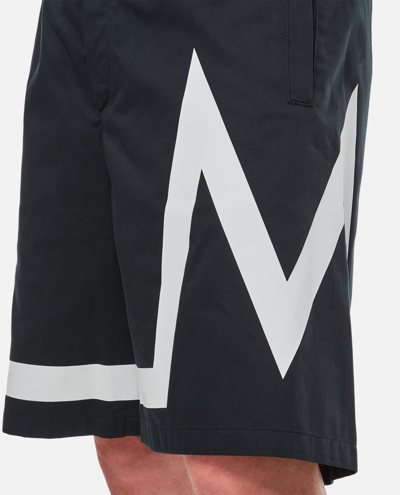 Shop Moncler Cotton Printed Shorts In Black