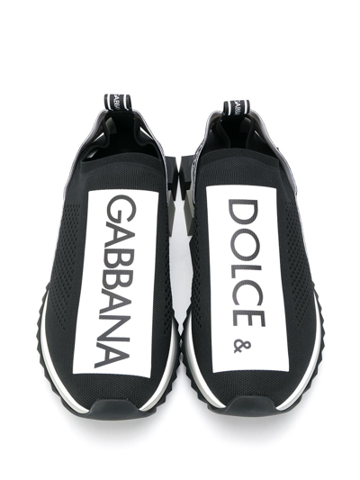 Dolce & Gabbana Black And White Runaway Knit Sneakers | ModeSens