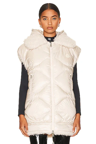 Shop Moncler Archard Vest In Off White