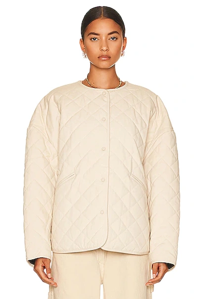 Shop Totême Quilted Cotton Canvas Jacket In Light Hay
