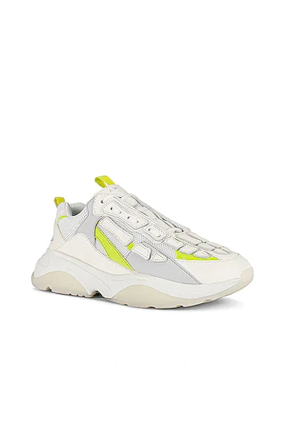Shop Amiri Bone Runner Sneaker In White & Neon Yellow