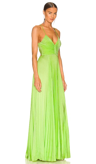 A.l.c Aries Pleated Gown In Green
