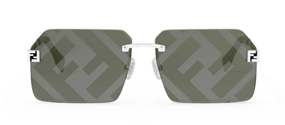 Shop Fendi Fe40043u 16c Geometric Sunglasses In Grey