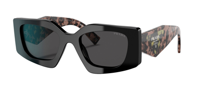 Shop Prada Pr 15ys 1ab5s0 Geometric Sunglasses In Grey